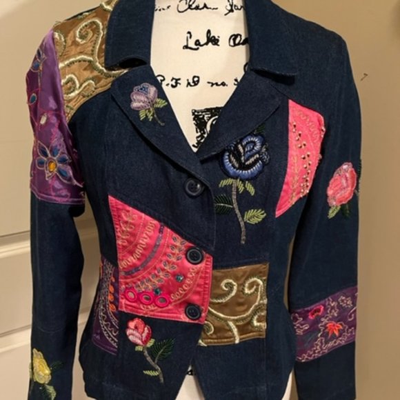 Together Jackets & Blazers - Together Patchwork Denim Blazer Jacket Size 4